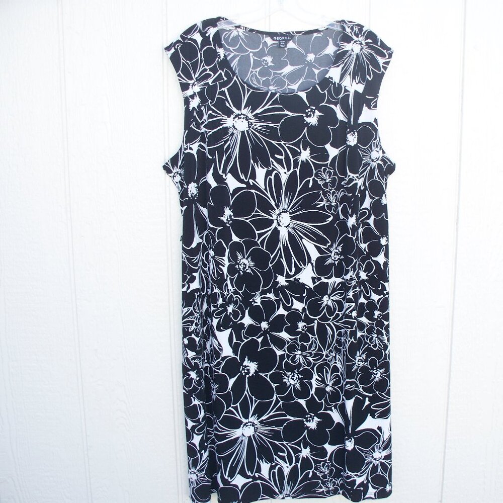 George XL Black and White dress